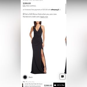 Jordan ruched side slit dress the population